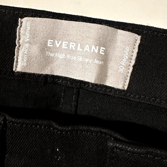 NEW Everlane The High Rise Skinny Jean in Black - Size 30 - Picture 3 of 14